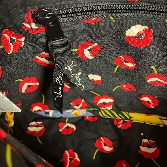VERA BRADLEY Poppy Fields Retired Design Quilted Floral Handbag Satchel Tote Pur - Picture 12 of 15